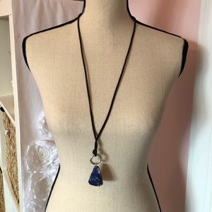 19 inch long leather necklace